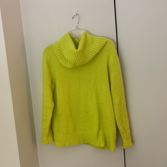 Twik Bright Yellow / Green Cowl Neck Knit Sweater - Picture 7 of 10
